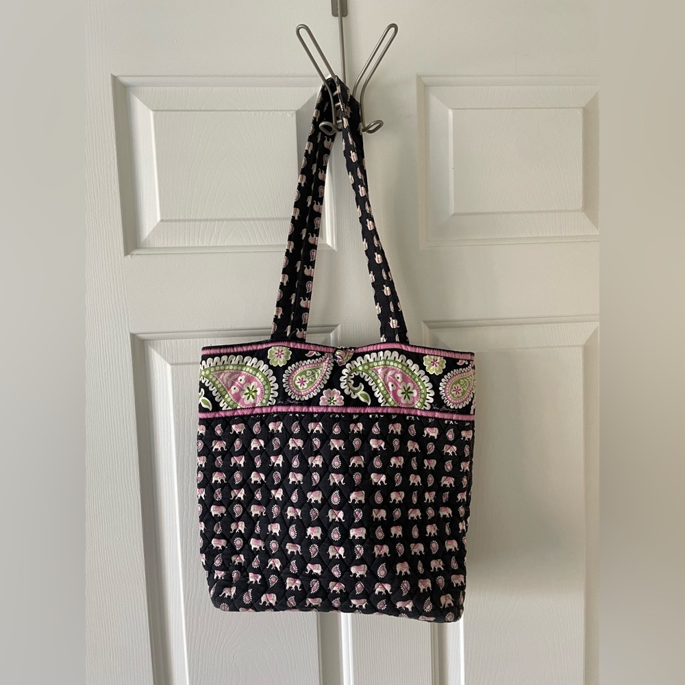Very Bradley pink elephant tote bag